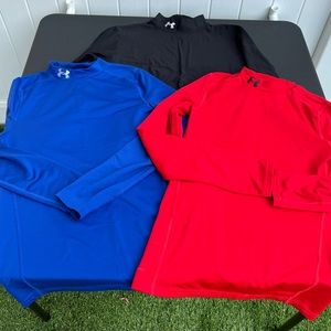 Lot of 3 Under Armour Cold Gear Long Sleeves XL & L